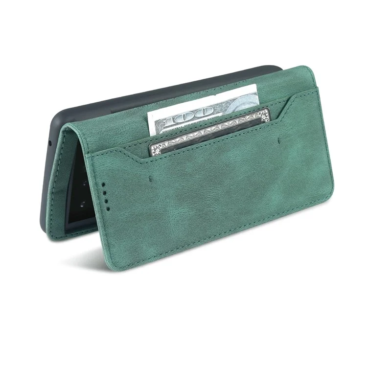 AZNS TPU+PU Leather Wallet Stand Phone Case Well-protected Flip Phone Shell for Google Pixel 6 Pro - Green