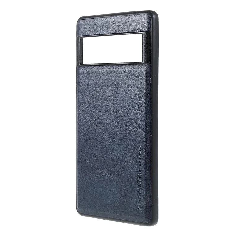 X-LEVEL Vintage Style Light Slim PU Leather Coated TPU Protective Cover Shell for Google Pixel 6 Pro - Azul