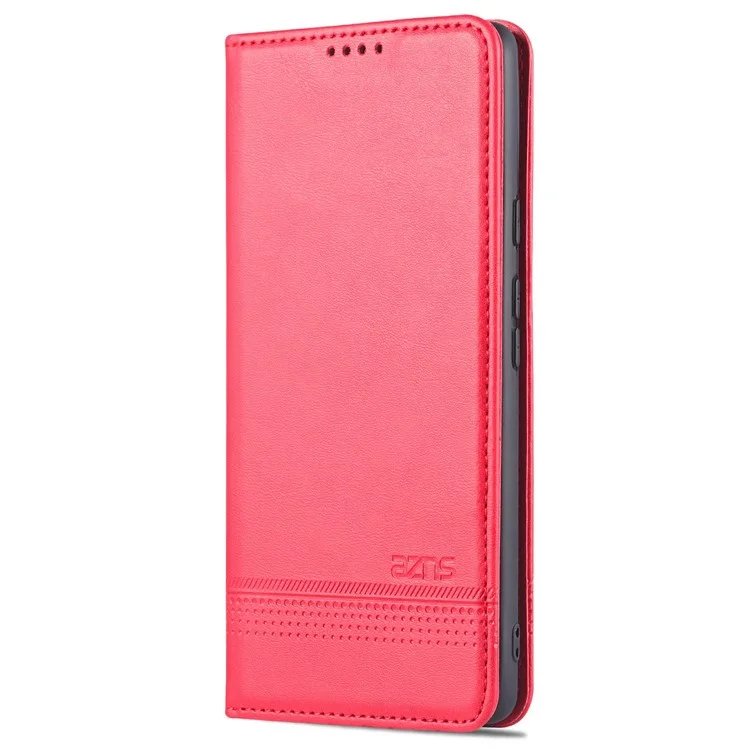 AZNS Smooth Wallet Design Durable PU Leather Shockproof Phone Cover Case for Google Pixel 6 Pro - Red