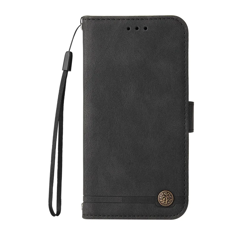 For Google Pixel 6 Leather Wallet Cases Skin Touch Phone Cover Stand with Strap Pro - Black