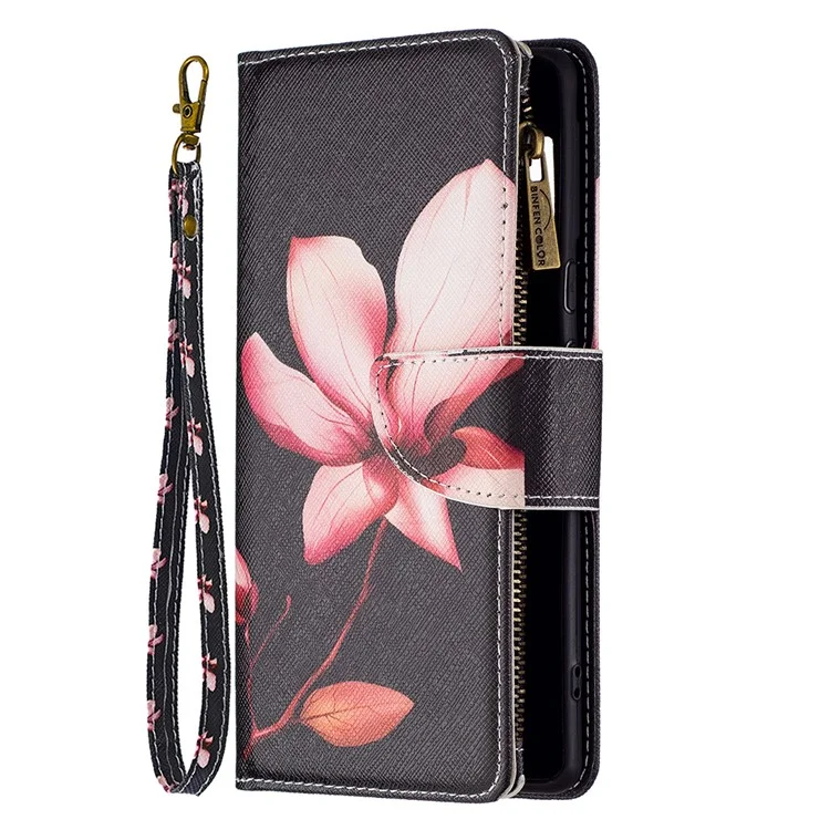 BF03 Stampa Motivano in Pelle PU Custodia Magnetica Con Cerniera Con Cerniera Coperchio Del Portafoglio a Flip Con Cinturino Per Google Pixel 6 Pro - Fiore