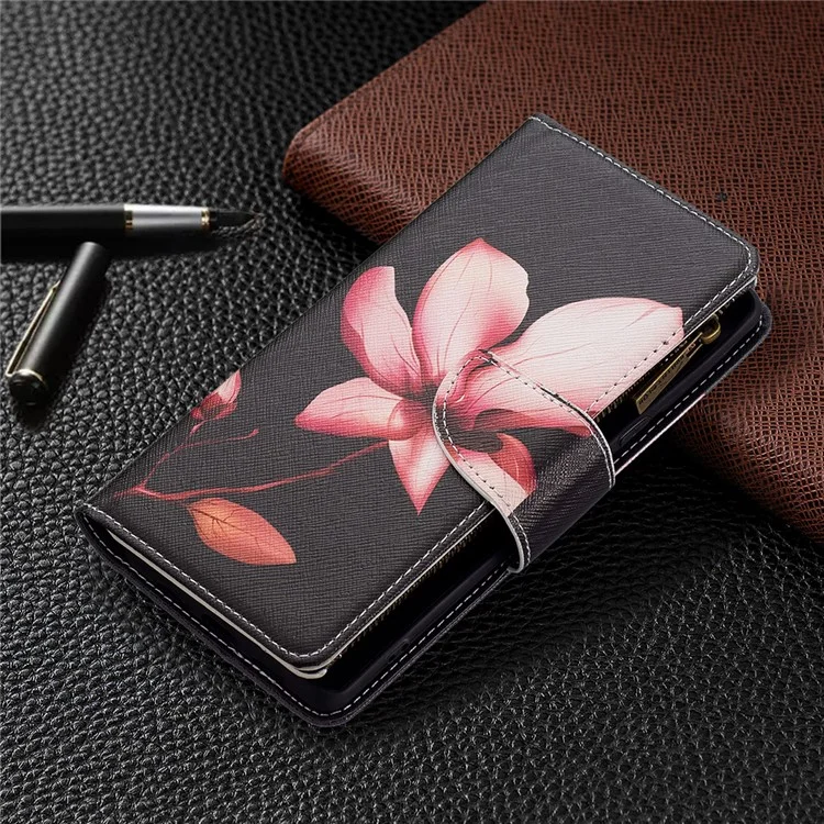 BF03 Stampa Motivano in Pelle PU Custodia Magnetica Con Cerniera Con Cerniera Coperchio Del Portafoglio a Flip Con Cinturino Per Google Pixel 6 Pro - Fiore