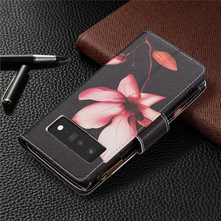 BF03 Stampa Motivano in Pelle PU Custodia Magnetica Con Cerniera Con Cerniera Coperchio Del Portafoglio a Flip Con Cinturino Per Google Pixel 6 Pro - Fiore