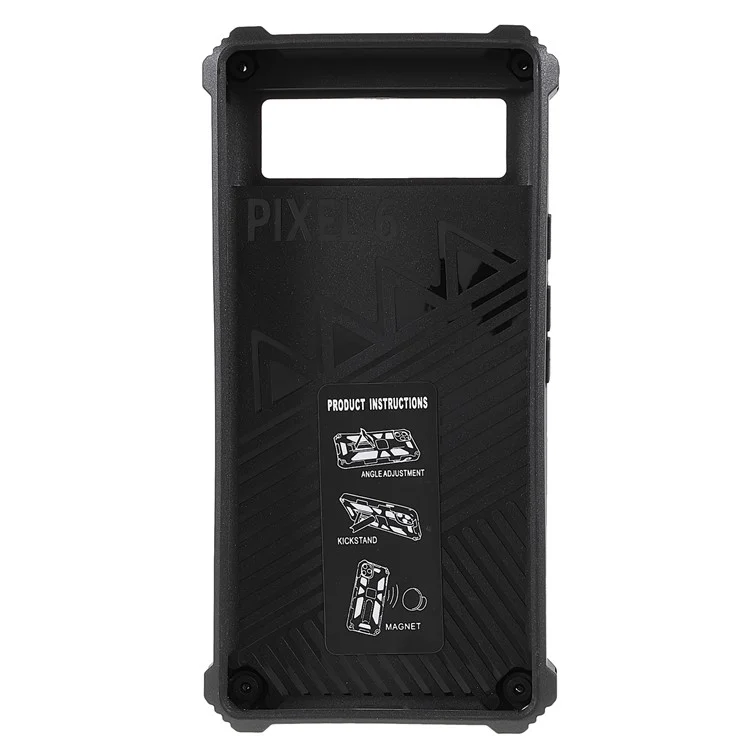 Camouflage Design Dual Couche Soft TPU Hard PC Protective Case Avec Kickstand Pour Google Pixel 6 - Vert Clair