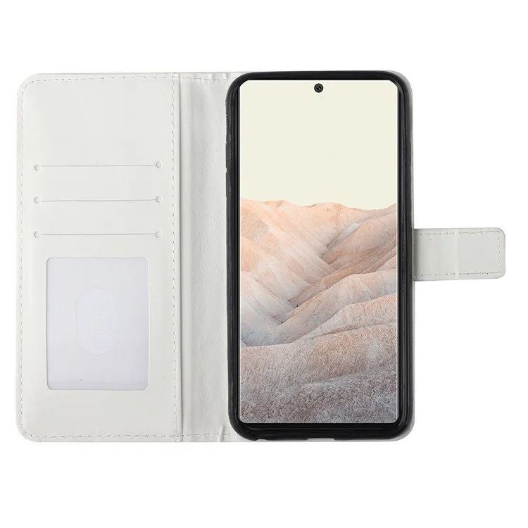 Motif Imprimement Light Spot Décor Support Pliable pu Couvercle de Boîtier de Téléphone en Cuir Avec Portefeuille Pour Google Pixel 6 Pro - Épissage Tri-couleur