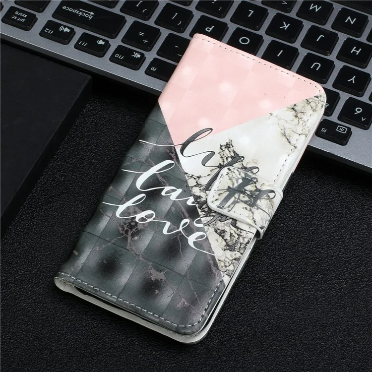 Motif Imprimement Light Spot Décor Support Pliable pu Couvercle de Boîtier de Téléphone en Cuir Avec Portefeuille Pour Google Pixel 6 Pro - Épissage Tri-couleur