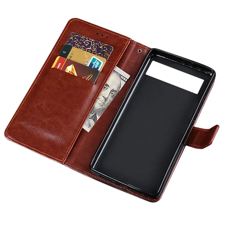 IDEWEI Étui de protection pour téléphone portable anti-poussière en PU et TPU pour Google Pixel 6 Pro - Noir