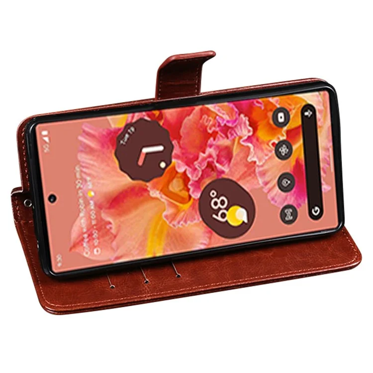IDEWEI Étui de protection pour téléphone portable anti-poussière en PU et TPU pour Google Pixel 6 Pro - Noir