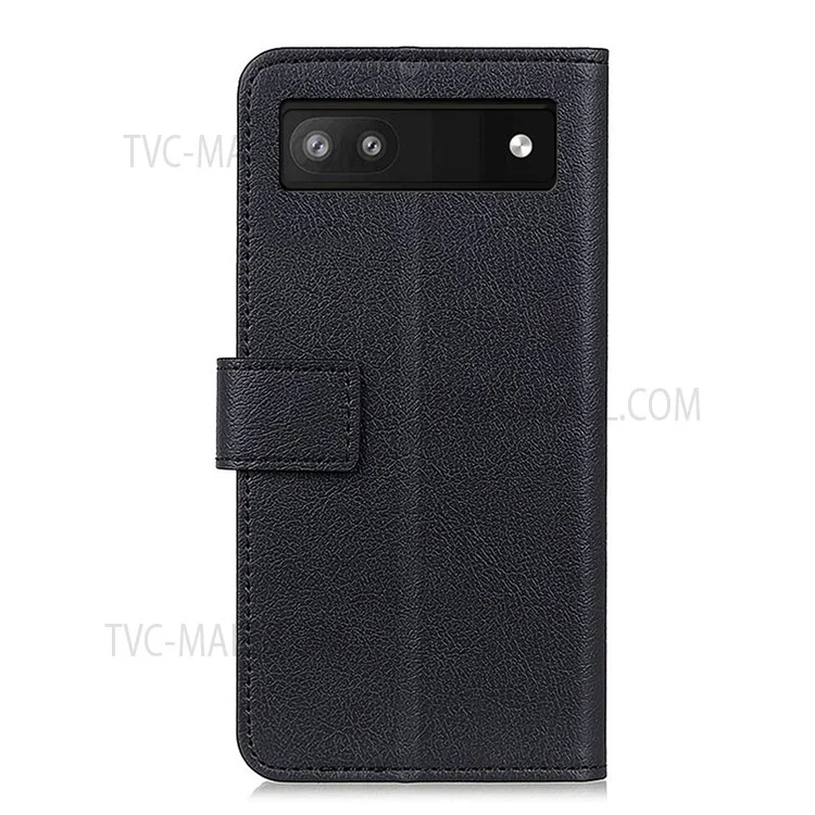 For Google Pixel 6a Shockproof PU Leather + TPU Flip Phone Case Protective Shell with Wallet Stand - Black