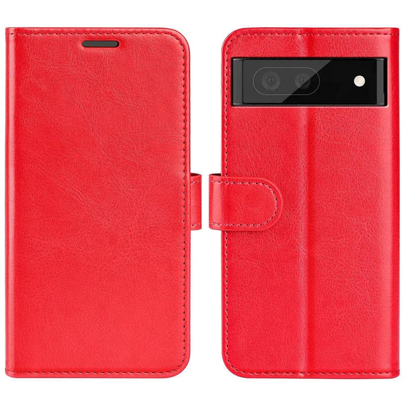Fall-resistant Crazy Horse Texture PU Leather + TPU Stand Wallet Phone Case Cover for Google Pixel 6a - Red