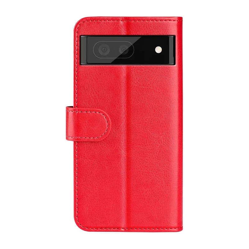 Fall-resistant Crazy Horse Texture PU Leather + TPU Stand Wallet Phone Case Cover for Google Pixel 6a - Red
