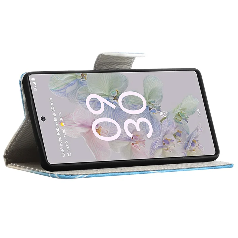 Magnetic Closed Folding Phone Case Cross Texture PU Leather Protective Cover with Wallet for Google Pixel 6a - London Big Ben