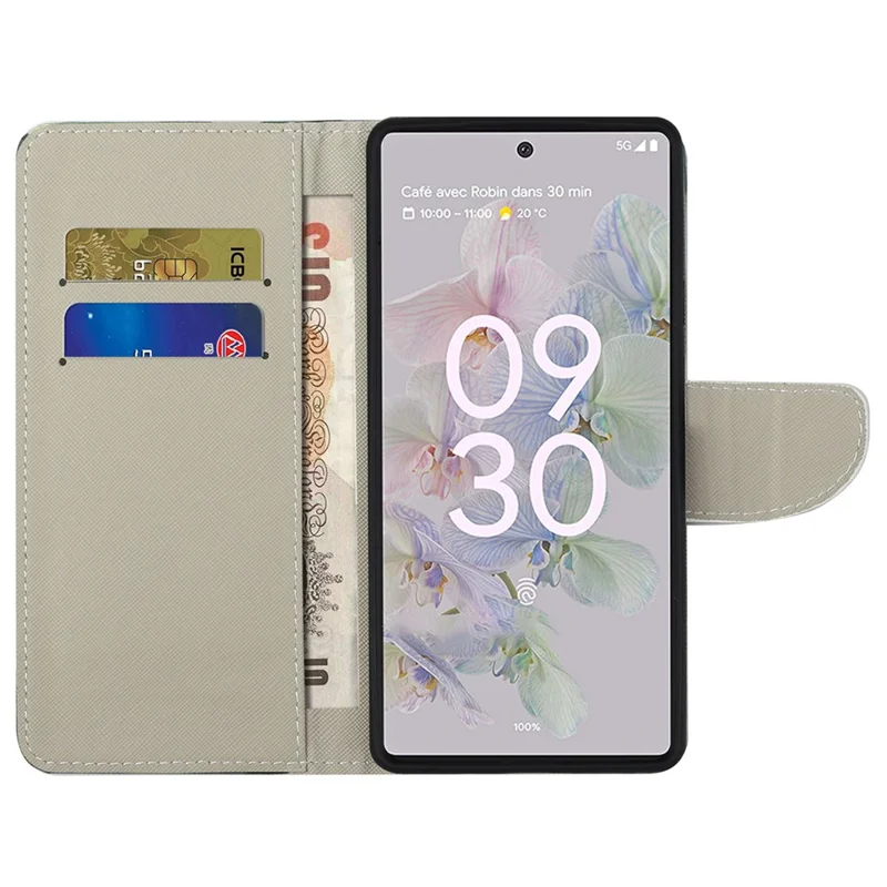 Magnetic Closed Folding Phone Case Cross Texture PU Leather Protective Cover with Wallet for Google Pixel 6a - London Big Ben
