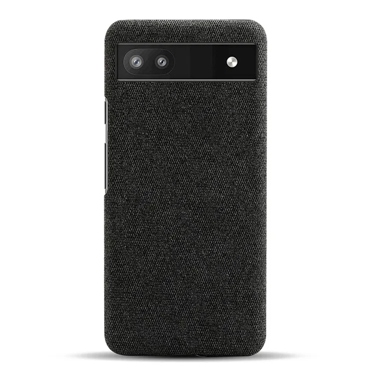 Cloth Texture Coating Shockproof Hard PC Phone Case Shell for Google Pixel 6a - Black