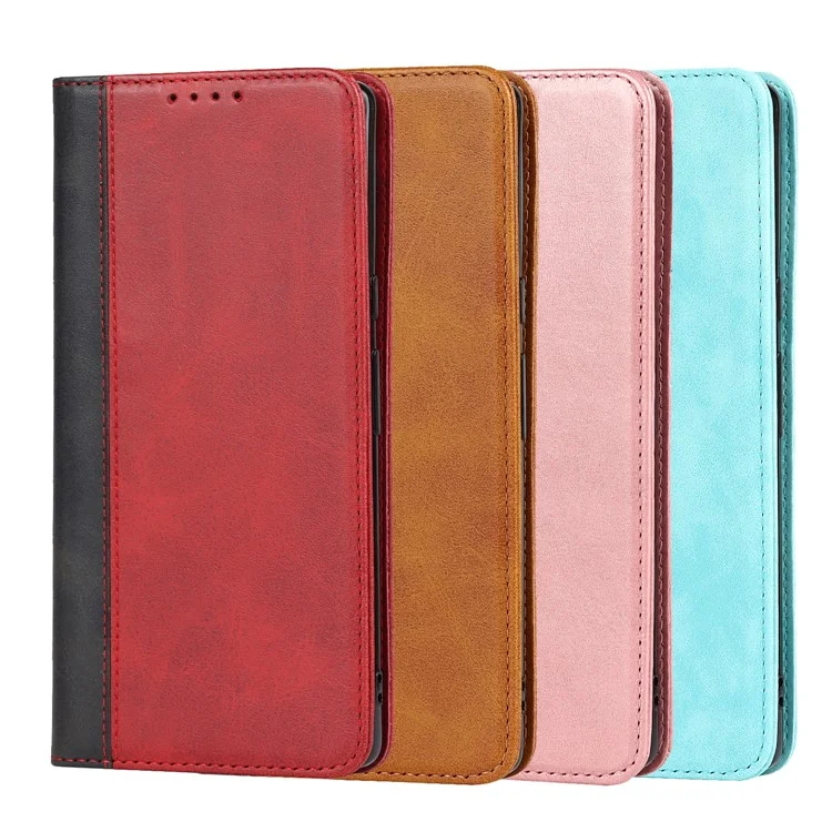 Para Google Pixel 6, Empalmante, Con Estilo de Billetera de Cuero Anti-scratch de Empalme Automático Con Soporte, Con Soporte - Oro Rosa/rosa