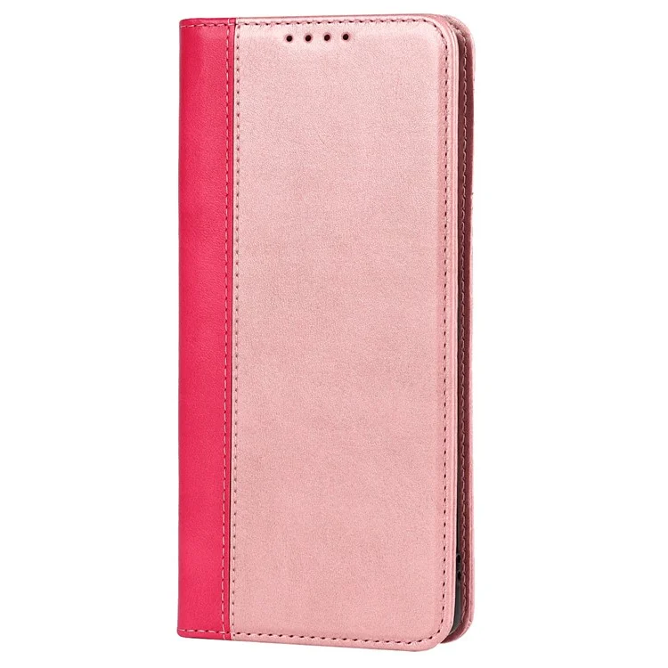 Para Google Pixel 6, Empalmante, Con Estilo de Billetera de Cuero Anti-scratch de Empalme Automático Con Soporte, Con Soporte - Oro Rosa/rosa
