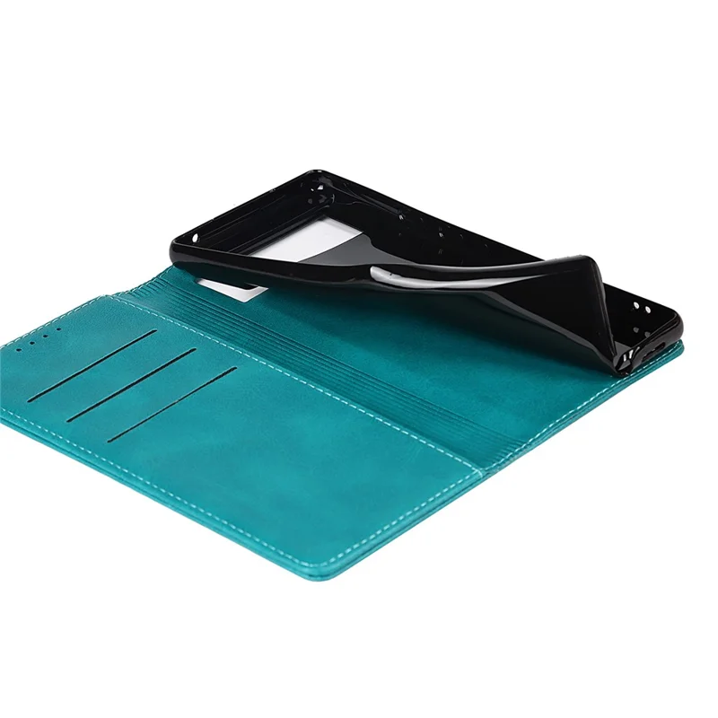 Til Google Pixel 6 Wallet Ståfunktion Drophård TPU+PU Kunstlæder Telefonbeskyttelsesdæksel - Himmeblå