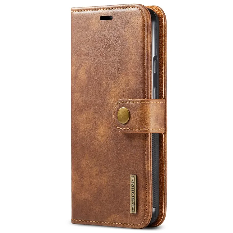 Dg. Ming Anti-scratch Bacca Pellofica Pollet Split Coperchio Coperchio Per Coperchio Fulle Shoh Sedachibile Custodia Per Telefono Interno 2 in 1 Per Google Pixel 5a 5G - Marrone
