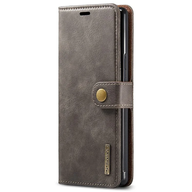 Dg. Ming Split Lething+tpu Custodia Interna Portafoglio Magnetica Magnetica Cover Per Telefono 2 in 1 Per Google Pixel 6 Pro - Grigio