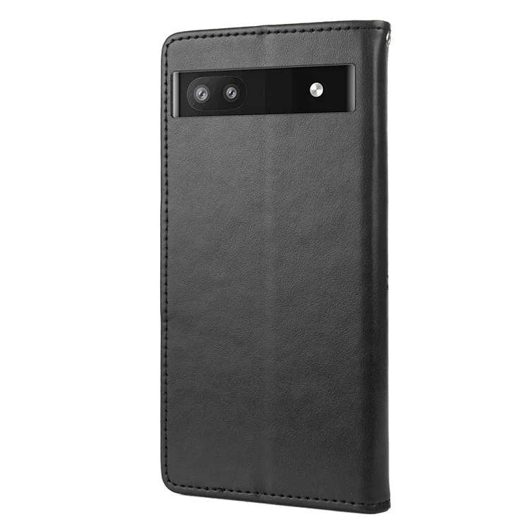 Estelicio Impresta Medible Mediciones Case de Teléfono de Cuero Cubierta de Billetera Práctica Para Google Pixel 6a - Negro