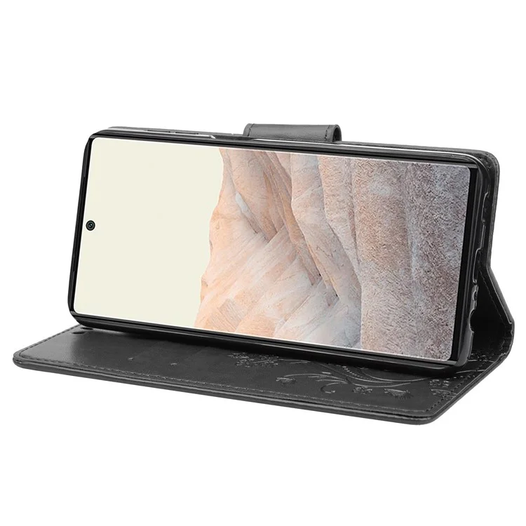 Estelicio Impresta Medible Mediciones Case de Teléfono de Cuero Cubierta de Billetera Práctica Para Google Pixel 6a - Negro