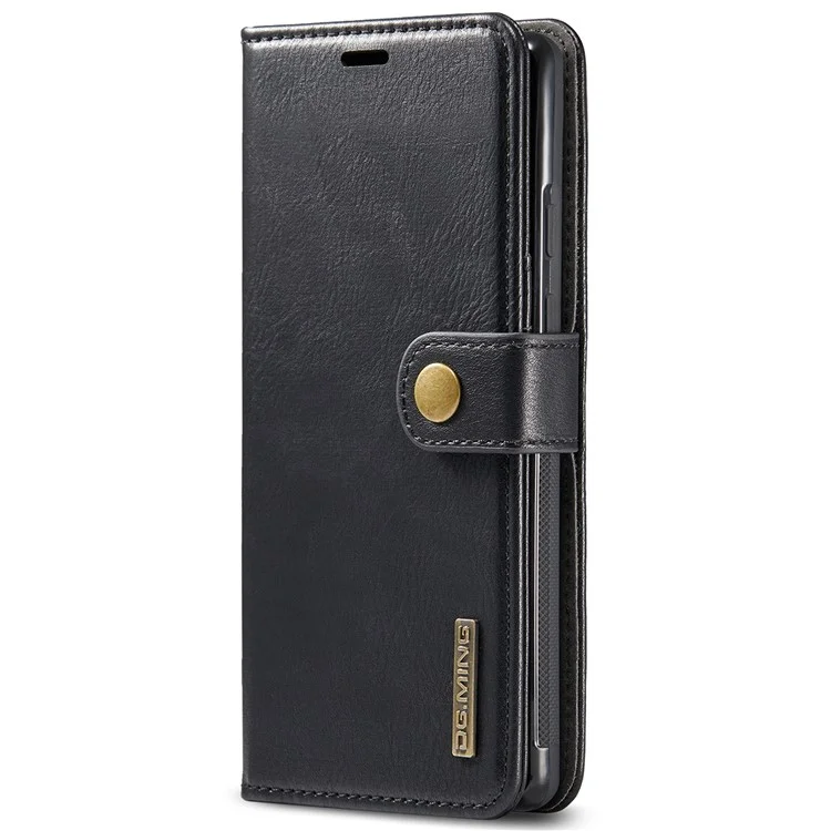 Dg. Ming Split Leder Cover Wallet Ständer Design Abnehmbar Magnetabsorption Phone Hülle Für Google Pixel 6 - Schwarz