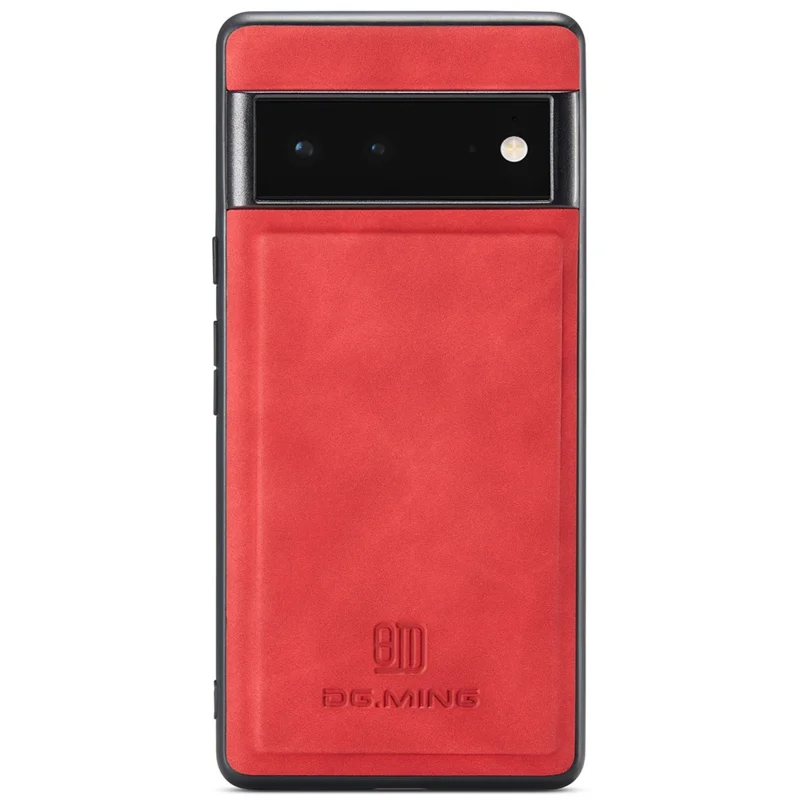 DG.MING M1 Series Detachable 2-in-1 Design Magnetic Absorption Wallet + PU Leather Coated Phone Case Cover with Kickstand for Google Pixel 6 Pro - Red