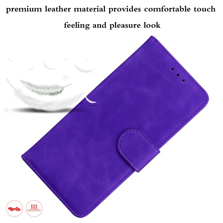 PU Leather + TPU Phone Case Magnetic Clasp Stand Wallet Protective Cover for Google Pixel 6a - Purple