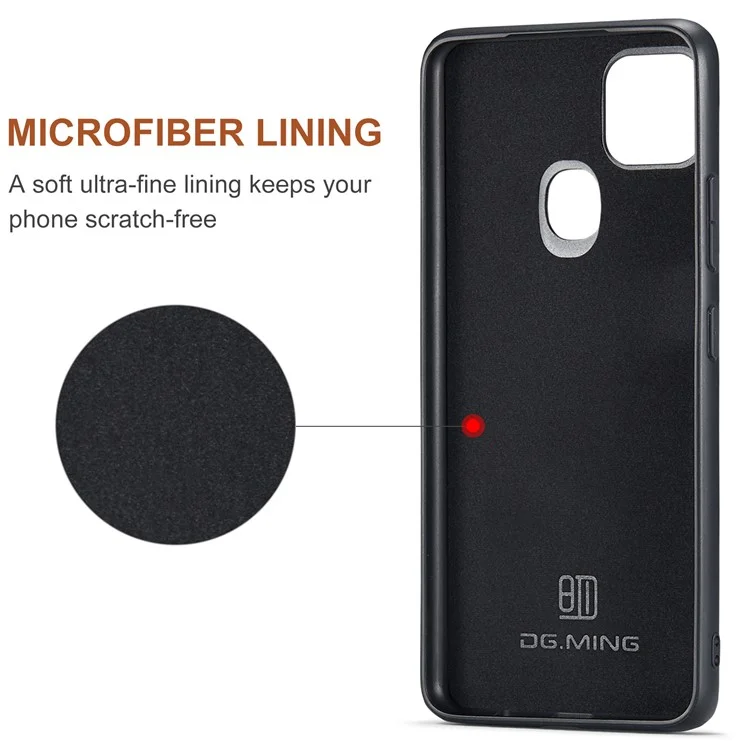 Dg. Ming M2 Serie Front Card Slot Design Anti-Drop Magnetic Wallet Design Hybrid Case Con Cavalletto Per Google Pixel 5a 5G - Nero