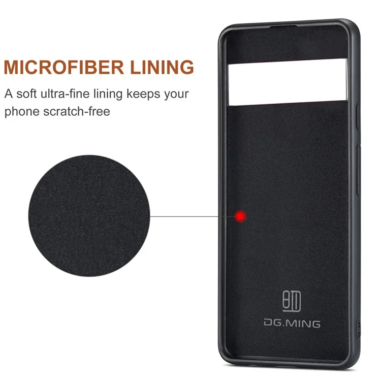 DG.MING M2 Series Shockproof Anti-scratch Magnetic Wallet Design Hybrid Case with Kickstand for Google Pixel 6 Pro - Coffee