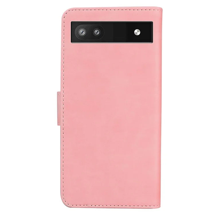 Magnetverschluss-Hautgefühl-Telefon-Hülle Anti-Kratzer Schmetterling-Druck Ständer Geldbörse Leder-Telefon-Abdeckung für Google Pixel 6a - Pink