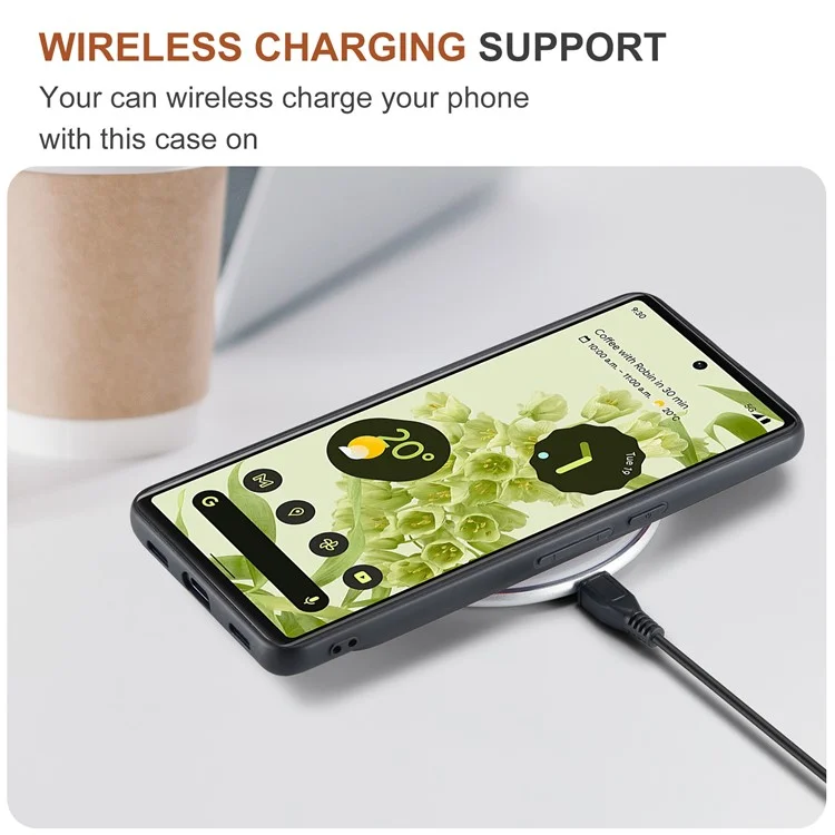 DG.MING M2 Series Multi Card Slots Anti-fall Magnetic Wallet Design Hybrid Case with Kickstand for Google Pixel 6 - Black