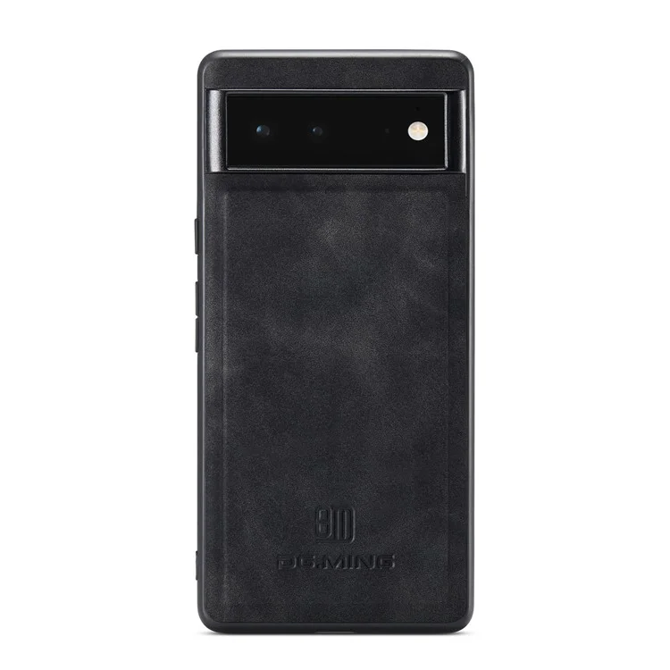 DG.MING M2 Series Multi Card Slots Anti-fall Magnetic Wallet Design Hybrid Case with Kickstand for Google Pixel 6 - Black