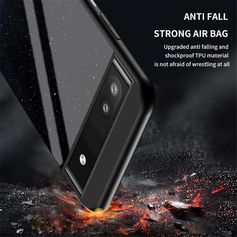 Starry Sky Pattern Tempered Glass + PC + TPU Slim Light Phone Case for Google Pixel 6a - Color Starry Sky