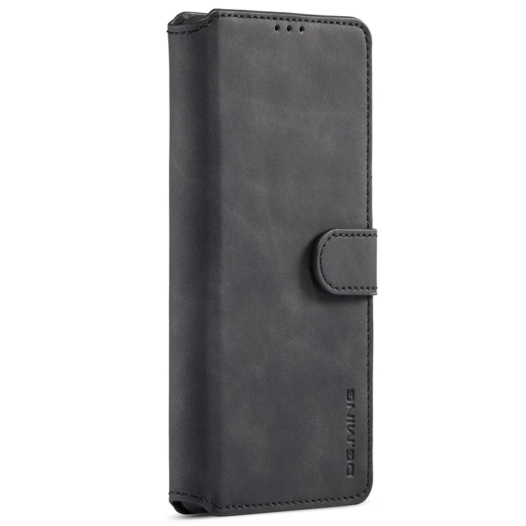 DG.MING Stand Wallet Design Retro Style PU Leather + TPU Phone Case Cover for Google Pixel 6 Pro - Black