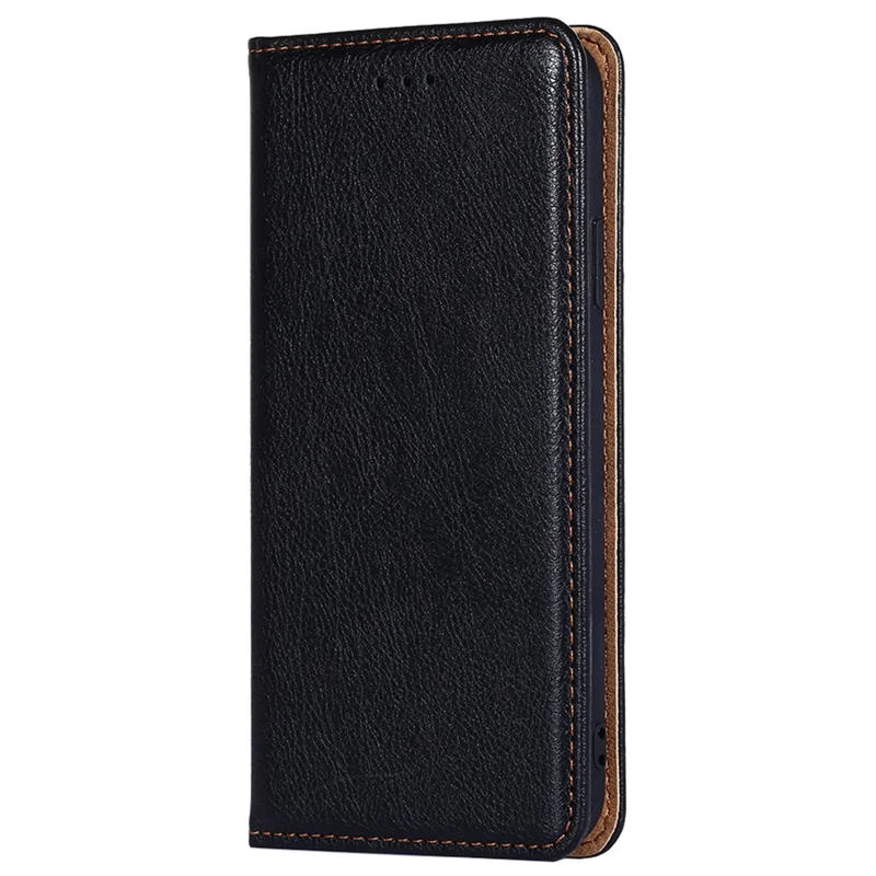 Flip PU Leather + TPU Bumper Stand Cover Wallet Auto-absorbed Phone Case for Google Pixel 6a  - Black