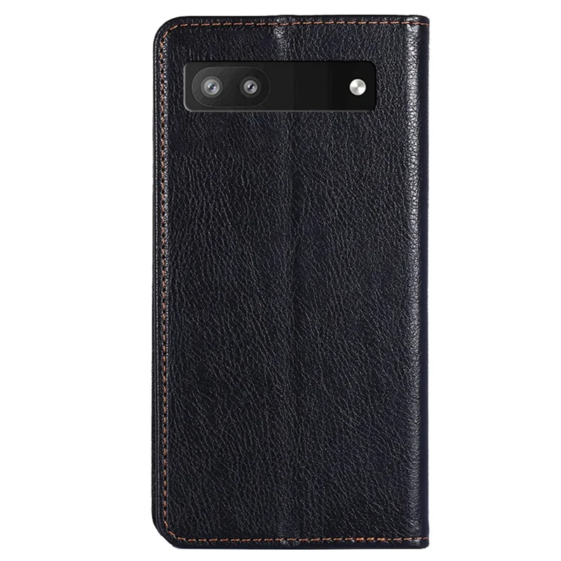 Flip PU Leather + TPU Bumper Stand Cover Wallet Auto-absorbed Phone Case for Google Pixel 6a  - Black