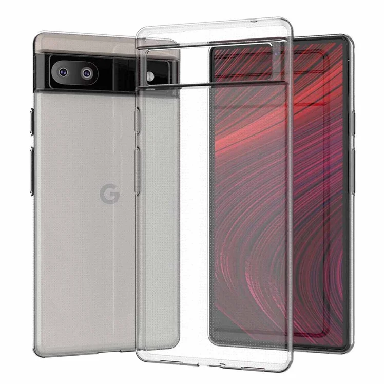 Para Google Pixel 6a Transparente TPU Ultra-slim Soft Soft Proteged Case Caso Capa