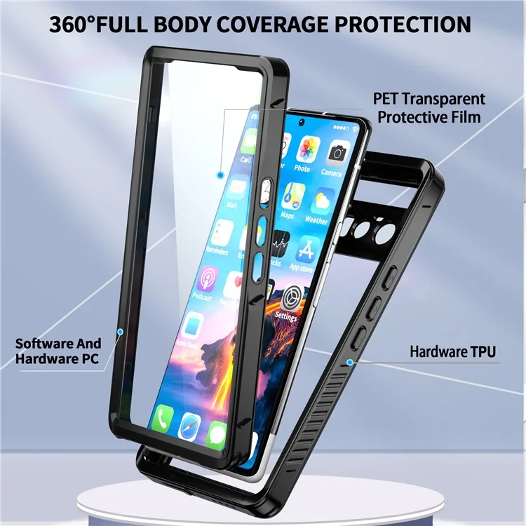 Caixa à Prova d'Água FS Series IP68 para Google Pixel 6 Pro, Resistente a Choques, à Prova de Poeira, Capa Protetora com Protetor de Tela e Proteção Corporal Total