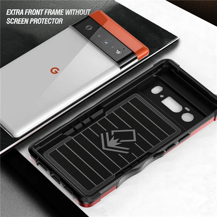 For Google Pixel 6 Pro Shockproof TPU+PC Anti-Scratch Back Cover with Magnetic Ring Holder - Light Green