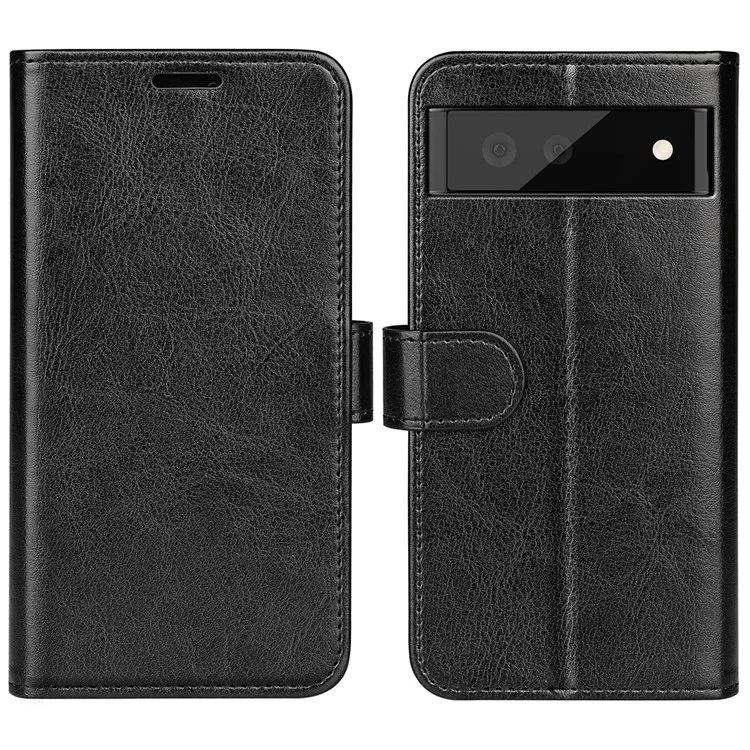 Per Google Pixel 7 5G Wallet PU Leather Phone Case Crazy Horse Texture Stand Cover - Nero