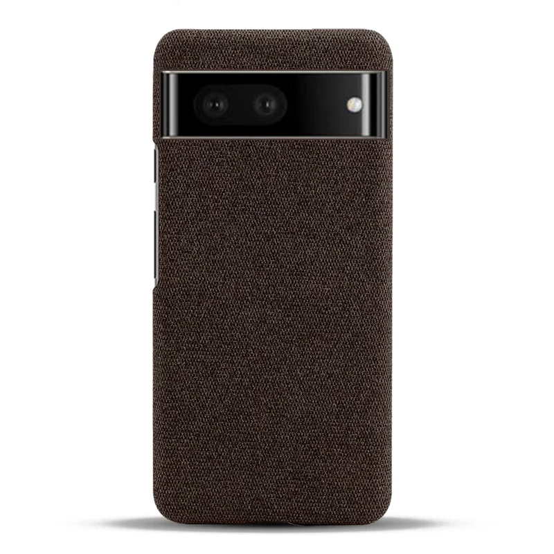 For Google Pixel 7 5G Drop Proof Solid Color Cloth Texture Protective Shell Hard PC Phone Case - Brown