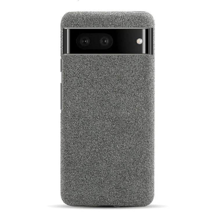 Para Google Pixel 7 Drop Proof Solid Color Cloth Texture Protective Shell Hard PC Phone Case - Cinza