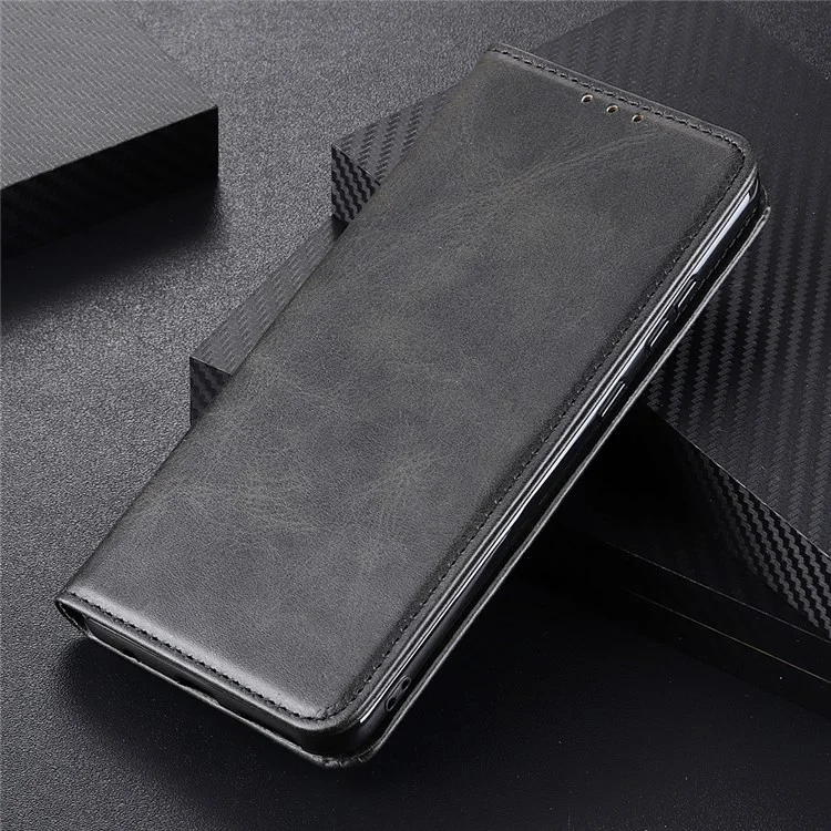 For Google Pixel 7 Pro 5G Magnetic Auto-absorbed Phone Cover Split Leather Stand Wallet Protective Case - Black