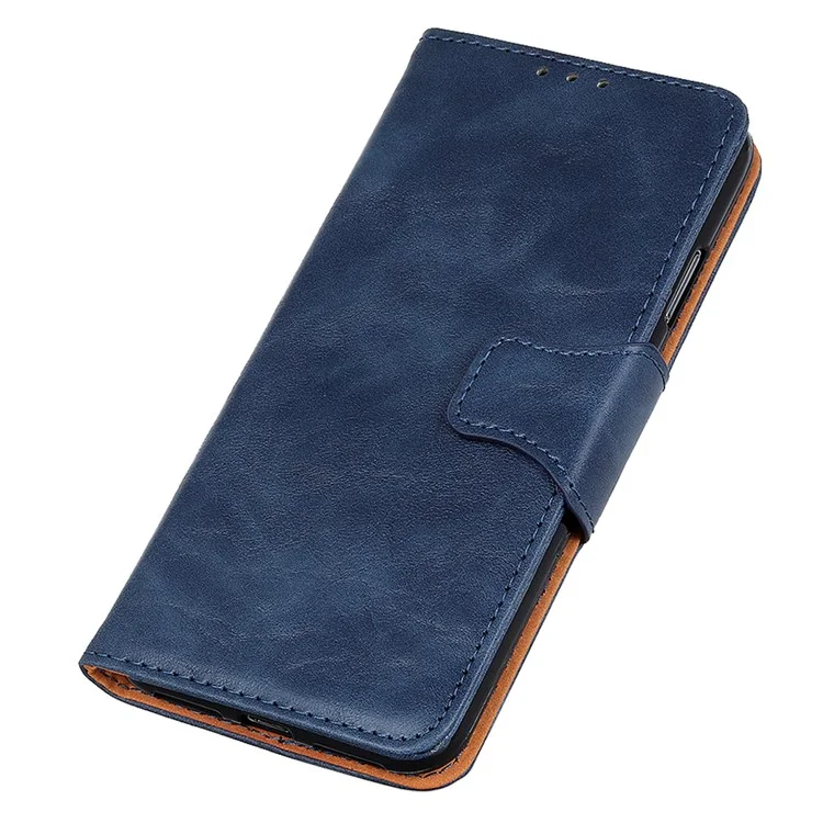 Для Google Pixel 7 Pro Crazy Horse Texture Split Leather Stand Case Anti-scratch Mobile Pholle Cover Covere - Синий