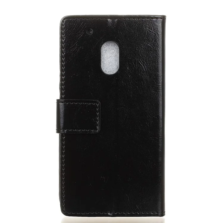 Crazy Horse Wallet Stand Leather Case for Motorola Moto G4 Play - Black