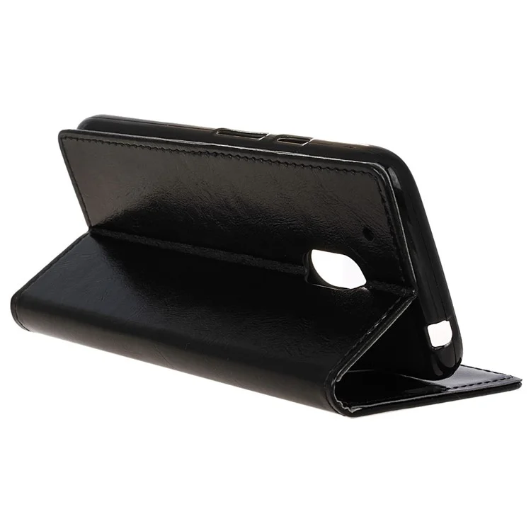 Crazy Horse Wallet Stand Leather Case for Motorola Moto G4 Play - Black