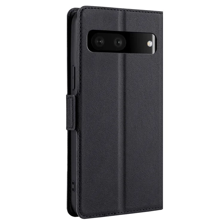 Ultra-Thin PU Leather Case for Google Pixel 7 5G Drop-Proof Stand Phone Cover Side Magnetic Closure Case with Card Slot - Black