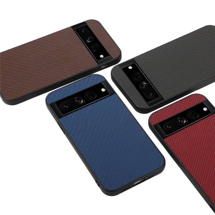 Для Google Pixel 7 Pro 5G Ударостойкий чехол-гибрид с покрытием из углеродного волокна и искусственной кожи - Черный