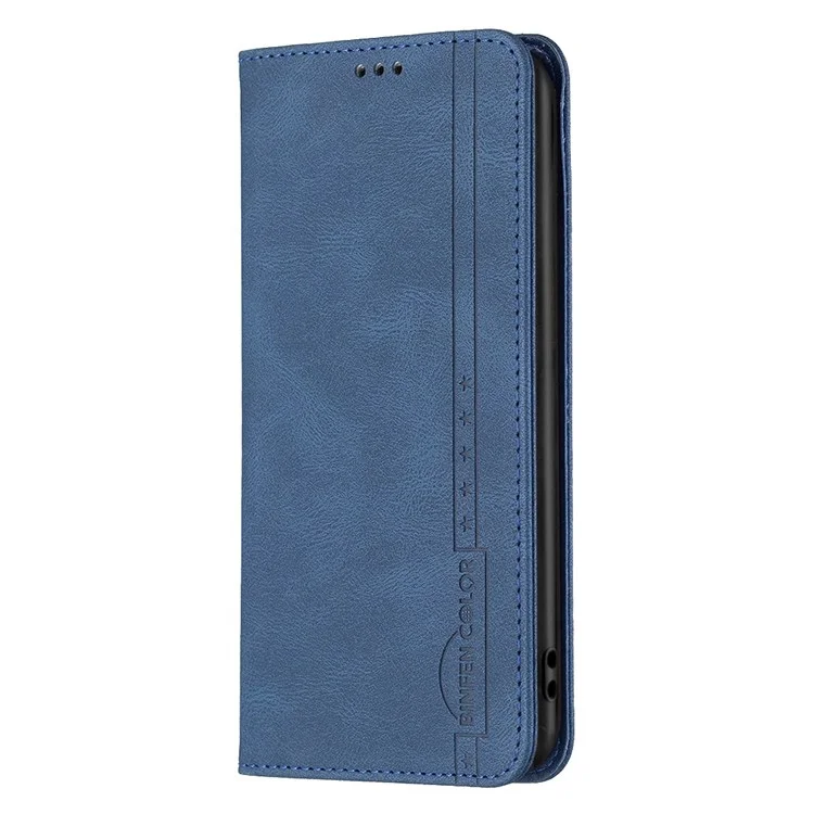 BINFEN COLOR BF Leather Series-5 для чехла-бумажника Google Pixel 7 из кожи, 08 скрытое магнитное поглощение RFID-блокировки, раскладывающийся чехол-книжка с подставкой для телефона - синий